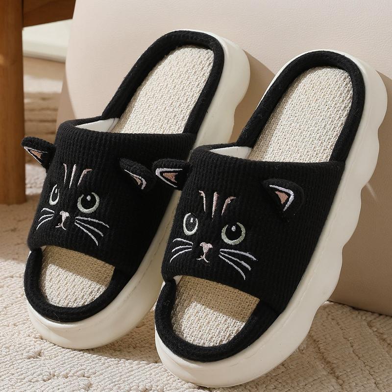 

Модные женские тапочки Kidmi, дышащие и влагоотводящие льняные тапочки, новые летние домашние нескользящие хлопковые тапочки, подходящие для всех сезонов 36-37