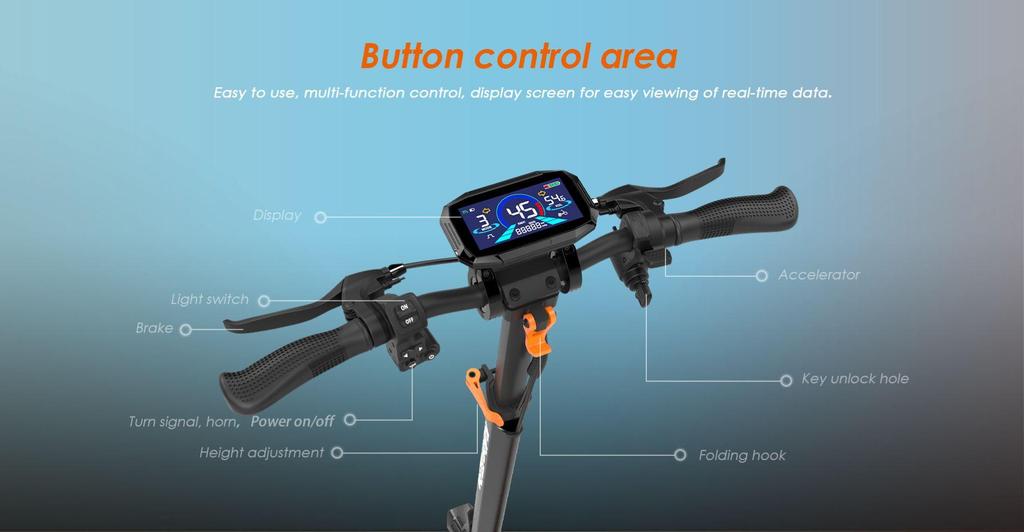 Składany skuter elektryczny KuKirin G2 Pro, silnik 600W, bateria 48V 15.6AH, prędkość maksymalna 45KM/H, zasięg 58KM, opony 9-calowe