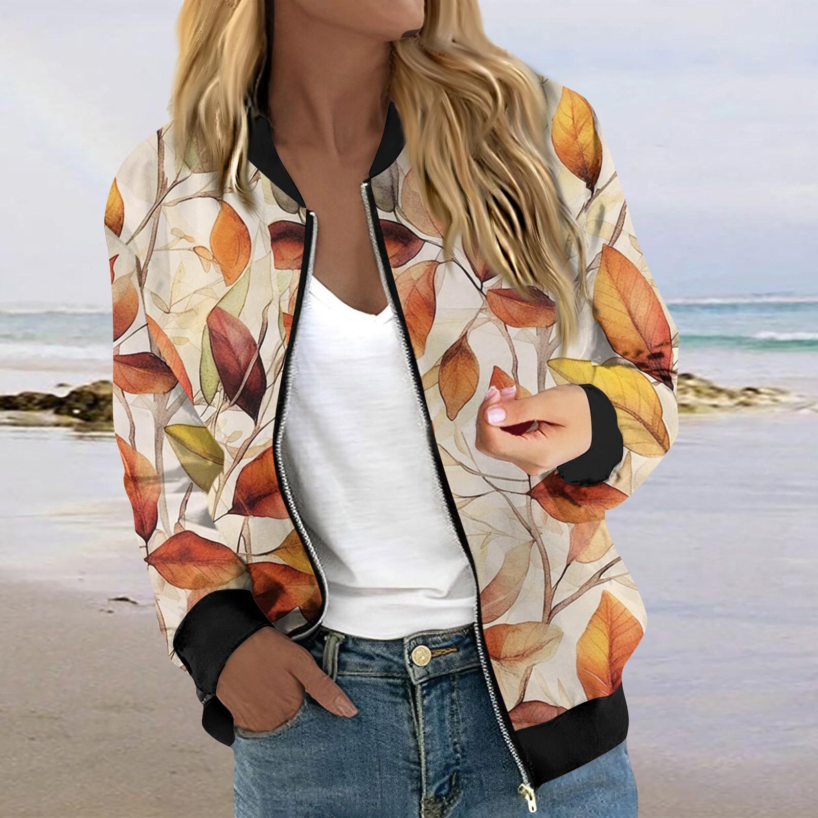 

Куртки женские с длинным рукавом, легкие, на молнии, укороченные, с принтом, верхняя одежда, повседневные, стеганые куртки с карманами XL оранжевый