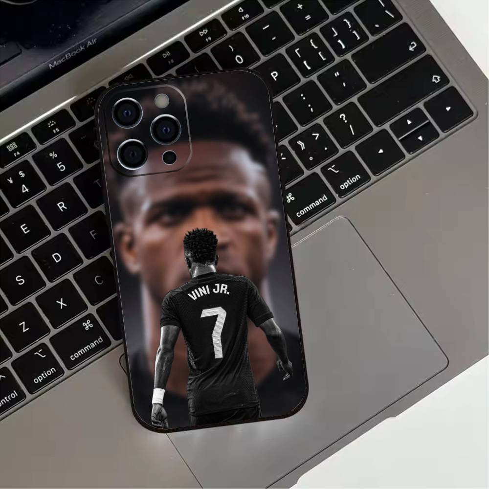Football Player V-VINI J-JR  Phone Case For iPhone 17,16,15,14,13,12,11 Plus,Pro Max,XS,Soft Silicone Black Cover