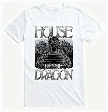House Of The Dragon Iron Throne Dragon Graphic Vintage Fan Cotton Short Sleeve Tshirt