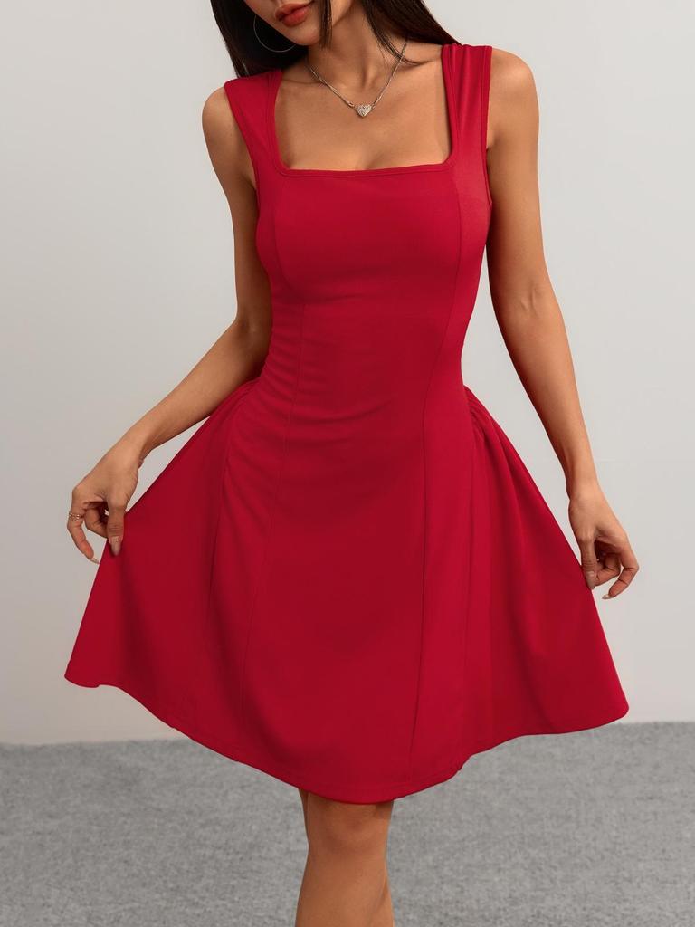 2025 Summer Slim Dress: European & American Style, Backless Sleeveless Vest Skirt for Women