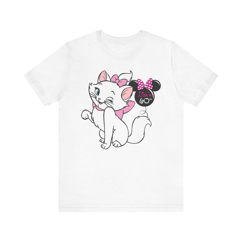 Cute Cat Character Tee | Graphic T-Shirt, Pink Black Yellow