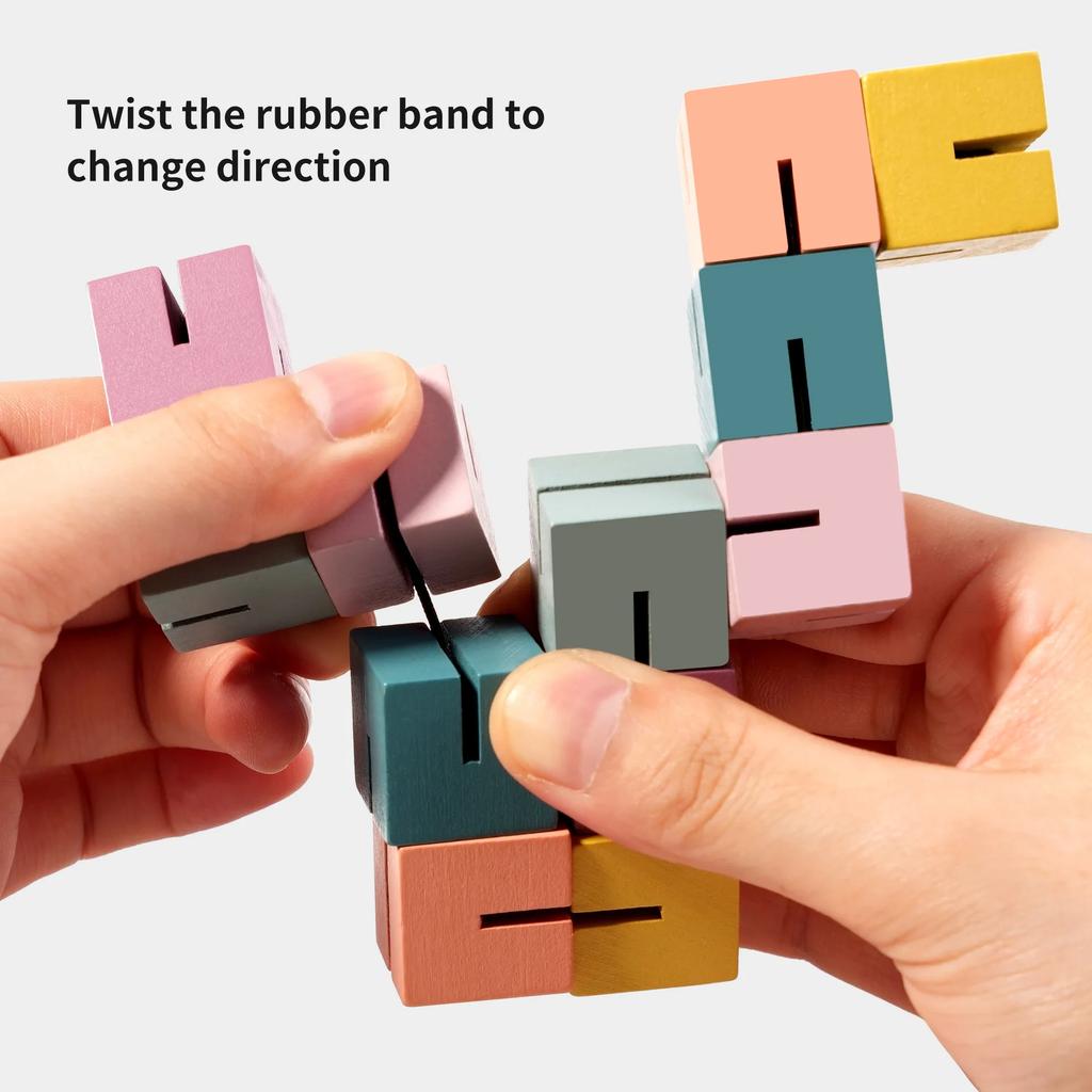 Wooden 3D Construction Blocks Montessori Brain Development Spatial Reasoning Education Puzzle Activity Children Wooden Playthings Gifts