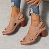 Fashion Summer White Thick High Heel Sandals for Women Plus Size Cross Band Platform Sandles Woman Back Strap Non Slip Beach Sandalias