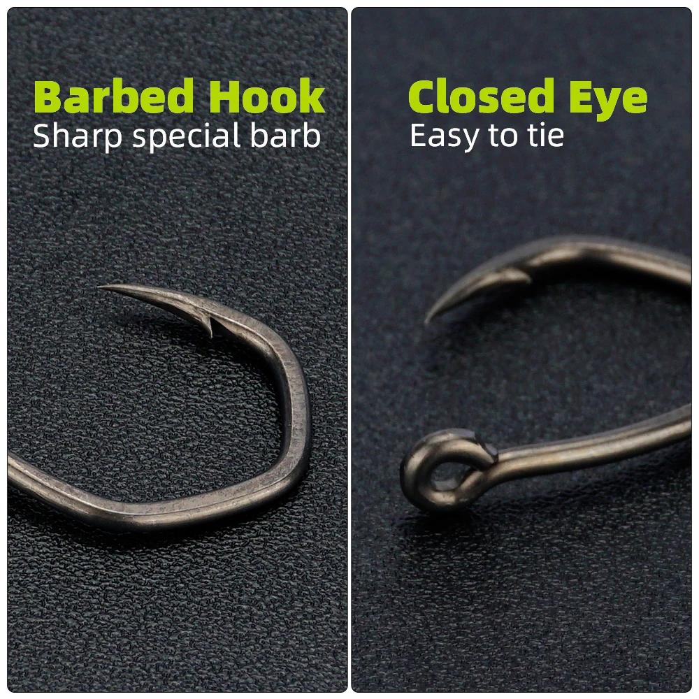 500 Pieces PTFE Coated High Carbon Stainless Steel Micro Barbed Fish Hook With Eye 8033 Fishing Accessories