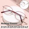 Women'S Fashion Metal Frame Presbyopia Glasses Men'S New Oval Frame High-Definition Lenses Anti-Blue Light Reading Glasses