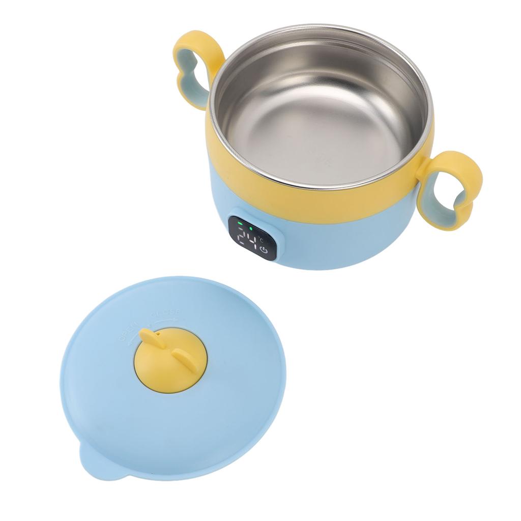 Insulated Food Warmer Bowl Stainless Steel Automatic Constant Temperature USB Rechargeable Electric Heating Lunch Box for Home Travel