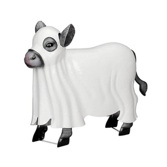 

Статуя Призрачной Коровы Хэллоуин Драпированная Фигурка Призрачного Скота Полимерная Скульптура для Внутреннего Наружного Настольного Садового Дворового Декора 1pc
