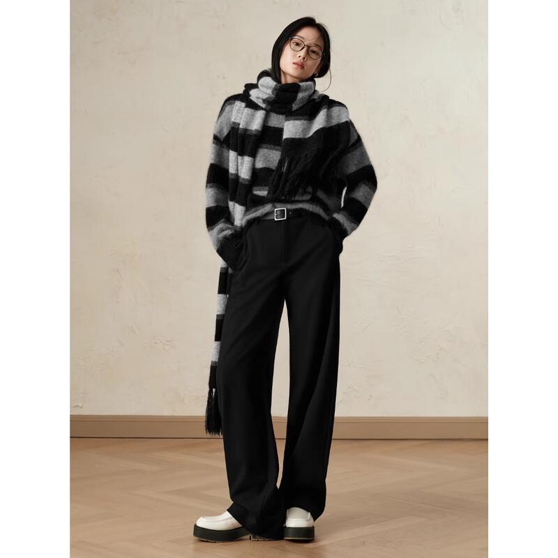 

JiuZi An Na Kou Women s Drape Straight-Leg Commuter Pants XL