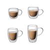 150-450ML Double-layer Transparent Glass Coffee Cups with Handle Double-layer Heat Insulation High Temperature Juice Milk Cups