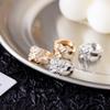 European and American Fashion Eight-Heart Eight-Arrow Zircon Clover Ear Clip Earrings for Women