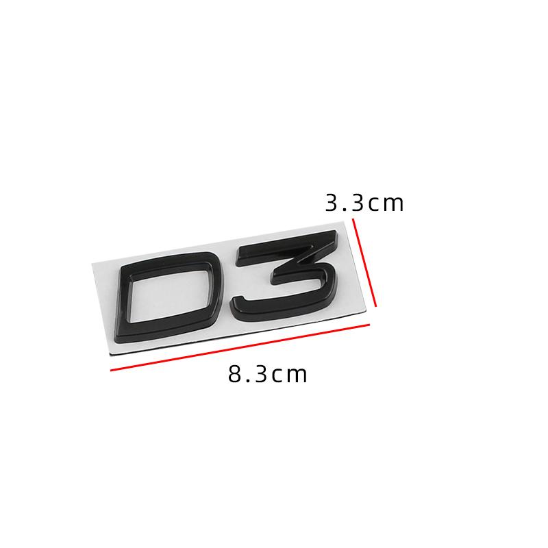 1Pc Car Metal D2 D3 D4 D5 D6 D7 Words Logo Badge Emblem Decals Sticker For Volvo S40 S60 S80 S90 XC40 XC60 XC90 V40 V60 V70 V90 C30