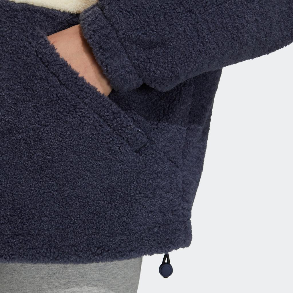 Adidas Originals FW22 Veste Courte Sherpa avec Logo Brodé Imprimé et Col Montant Zippé Vestes Femme Multicolore HR3456