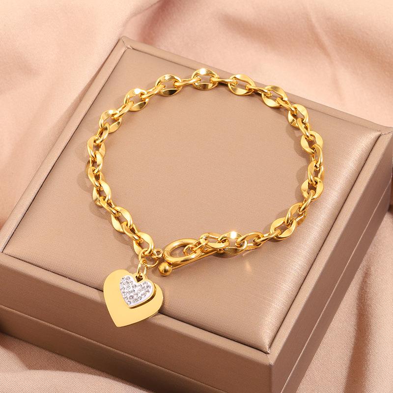 Korean Fashion Titanium Steel Diamond Inlaid Women's Luxury Bracelet