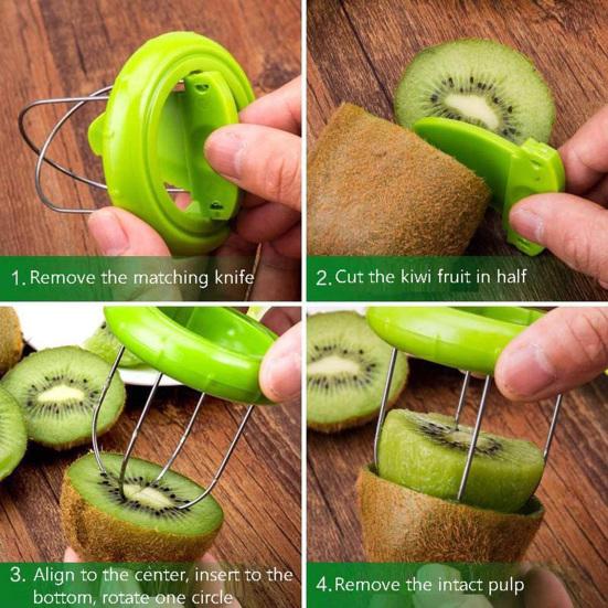 Fruchtschäler Müheloses Kiwi-Fruchtschalenentferner-Werkzeug mit Edelstahlklinge Ergonomischer Griff Multifunktionales Küchengerät