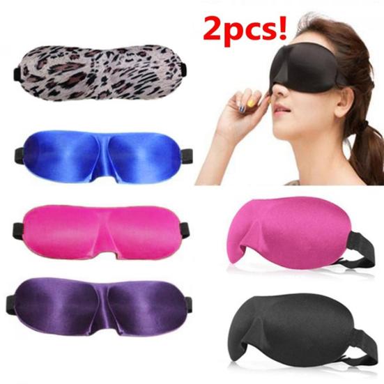 2 Stücke Unisex Atmungsaktive Schlaf Eyeshade Abdeckung Augenmaske Patch Rest Augenbinde