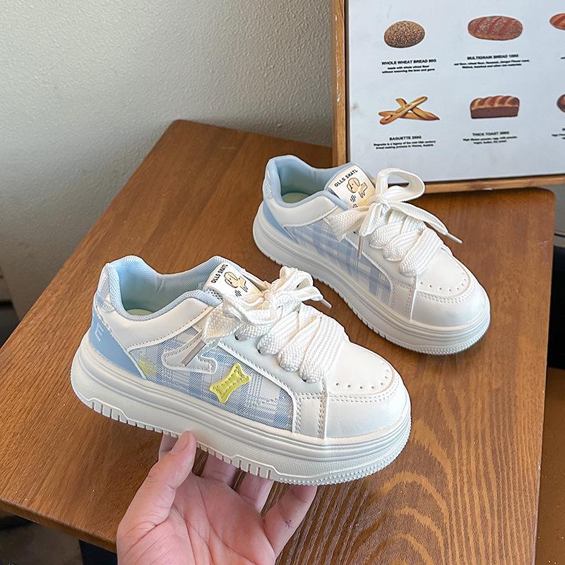 2026 Spring/Autumn Thick-Soled White Girls  Casual & Sports Shoes for Kids 30
