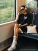 Women's Stylish Heart Print Cotton Short Sleeve Top - Trendy & Versatile Summer Arrival