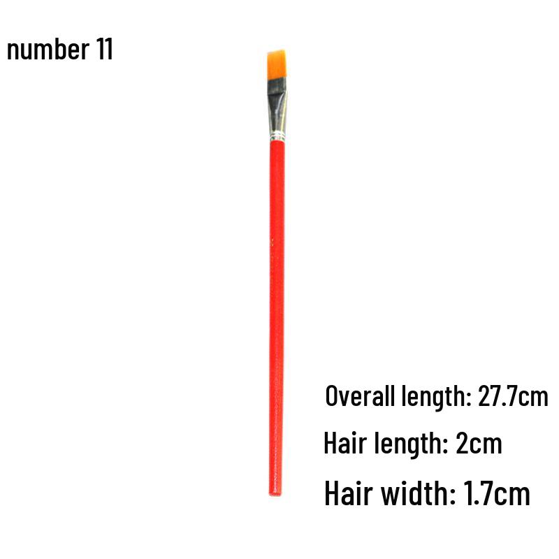 Red Handle Nylon Bristle Brush for Oil, Watercolor, and Acrylic Painting