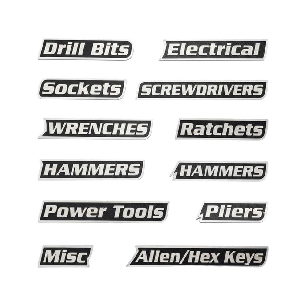 Magnetic Toolbox Labels 3D-Printed 12-Piece Strong Magnetic Tool Drawer Labels Organize Accessories For Organization Identifying