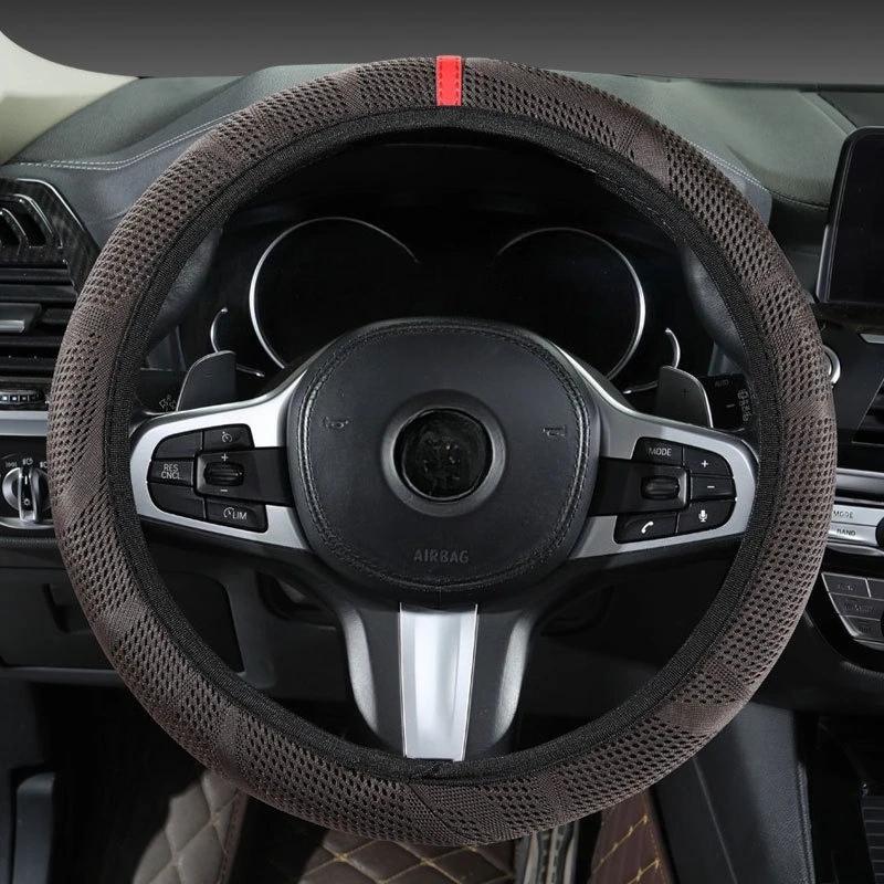 Car steering wheel handlebar cover without inner ring, sweat-absorbing ice silk wear-resistant suede ultra-thin protective cover