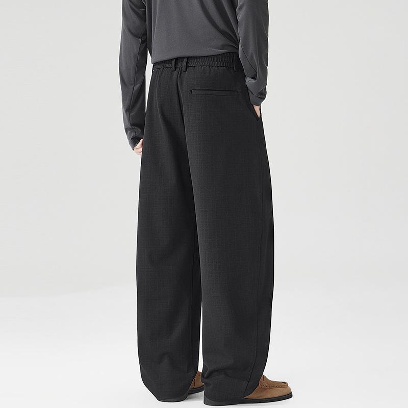 Old money drape trousers men's autumn new loose straight elastic versatile scimitar casual pants wholesale