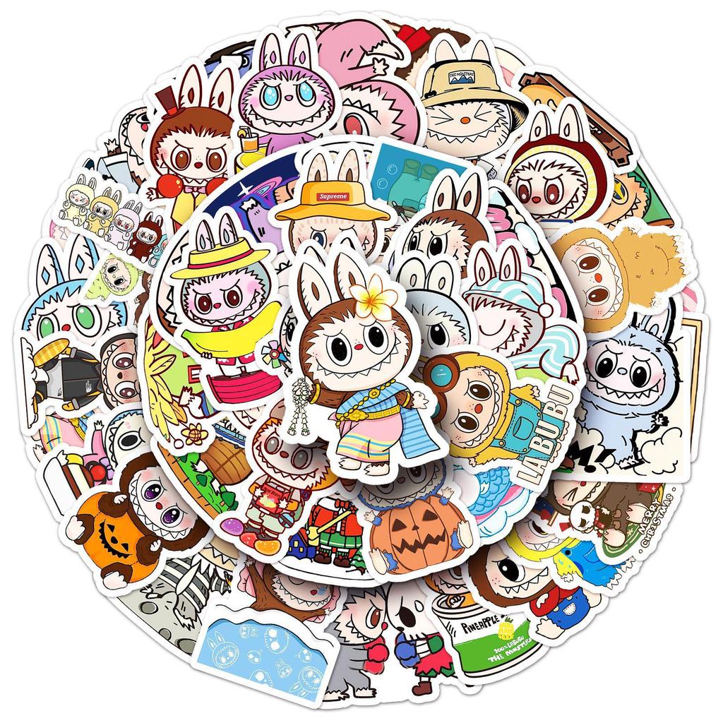 50 Cute Labubu Graffiti Stickers for Decor: Phone Cases, Notebooks, Journals