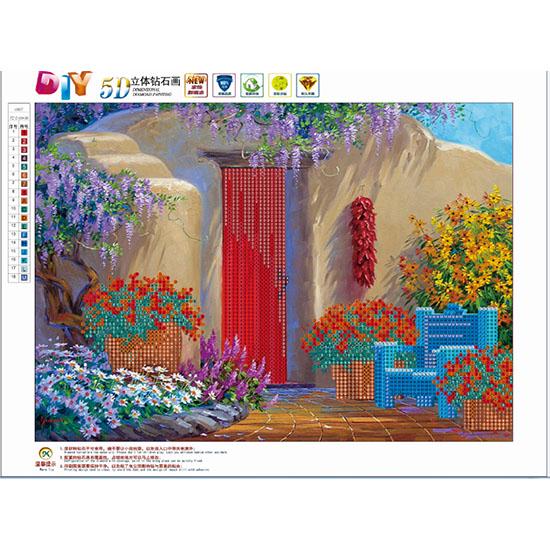 

Huacan Алмазная вышивка 5D DIY алмазная живопись цветок дверь картина стразами полный бриллиант Рождественский подарок декор для дома 30*40 cm