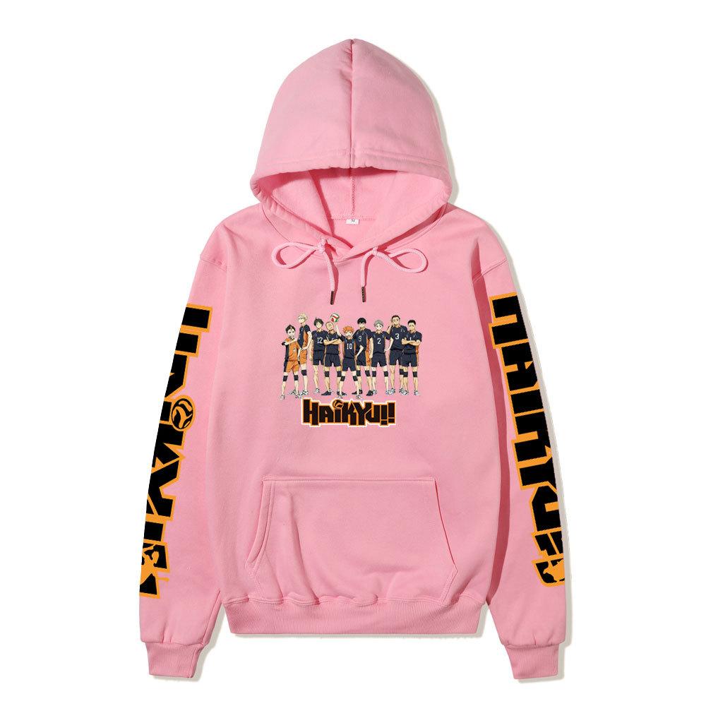 Haikyuu Japanese Anime Hoodie Sweatshirt Fleece Warm Sweatshirt for Men Women Autumn Winter Loose Casual Streetwear Hooded
