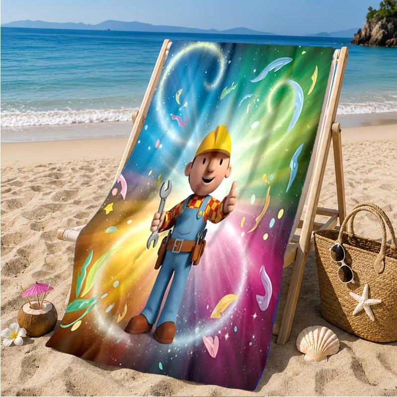 Builder's Bright Spark Strandtuch Mikrofaser Strandtuch, Leicht und Schnelltrocknend, für Sommerreisen, Schwimmbad-Fan Geburtstagsgeschenk