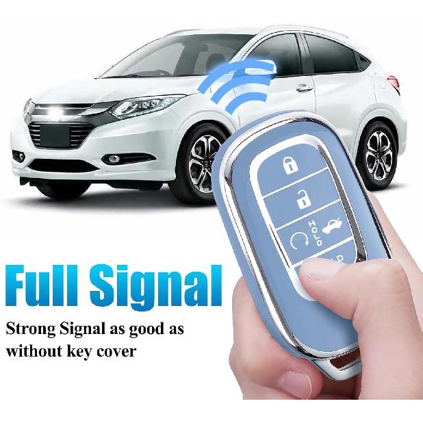 Montague Key Fob Cover For Honda With Keychain, Premium TPU Key Case Shell For 2024   Honda Accord, Civic, HR-V, CR-V, Pilot Remote Smart Car Key Fob