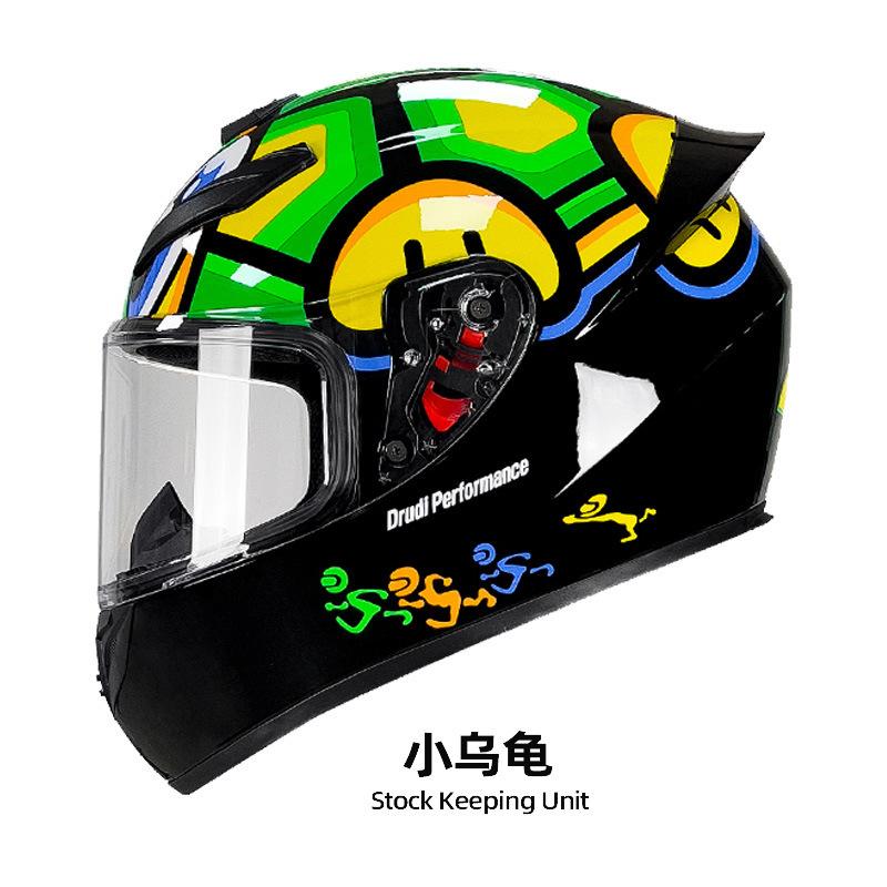 New QK111 Four-Season Full-Face Motorcycle Helmet Unisex Riding Helmet for Adults with Clear or Black Lens Available