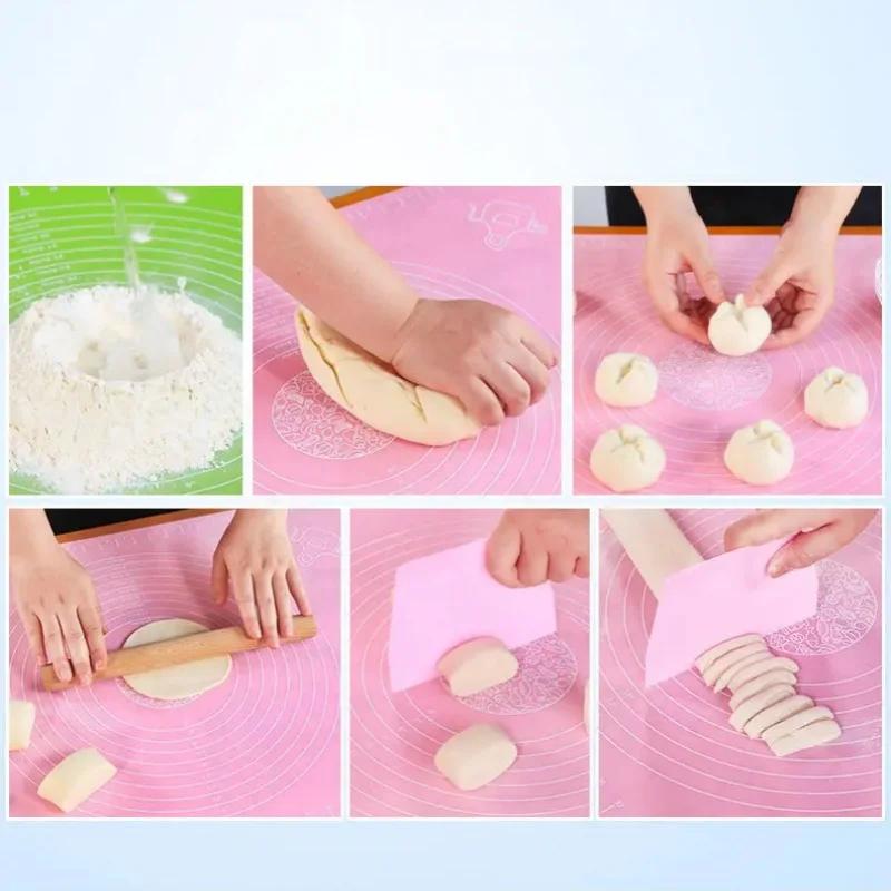 Sheet Kneading Dough Mat  Silicone Baking Mat Pizza Cake Dough Maker Kitchen Rolling Dough Pizza Cooking Grill Gadgets Bakeware