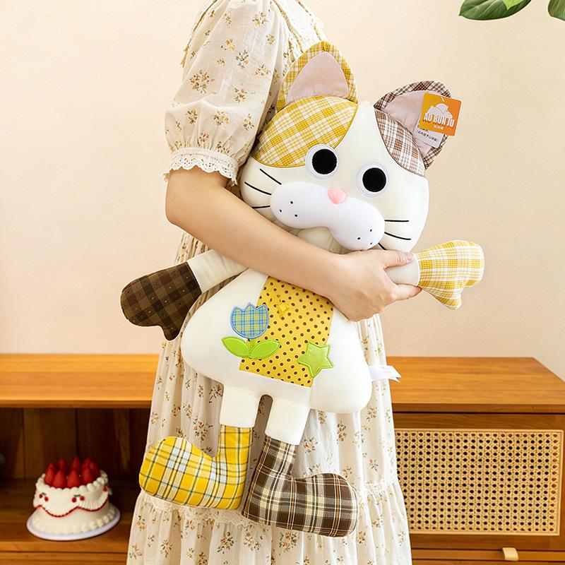 Kawaii Cat Plush Pillow - Cute Hugging Doll & Sleep Companion for Kids' Birthdays