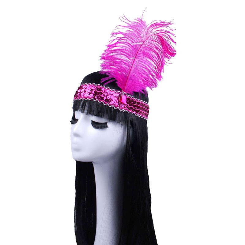 Festival Stage Performance Props Headband Indian Feather Hat Halloween Cosplay Savage Feather Headdress Carnival Masquerade