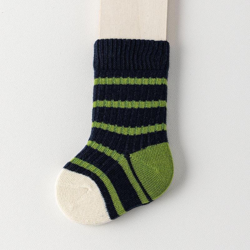 Korean Style Mid-Calf Cotton Socks for Newborns & Infants (0-12 Months) - Loose Fit for Spring, Autumn, Winter