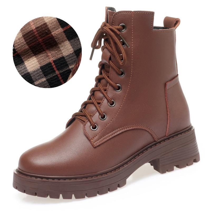 

Зимняя обувь, женские ботинки, нескользящие женские зимние ботинки большого размера, теплые женские ботильоны из натуральной кожи 35