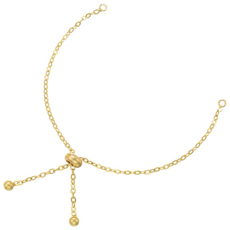 Simple Copper Gold-Plated Color-Retaining O-Chain Bracelet Diy Adjustable Telescopic Pull-Out Bracelet Vl341