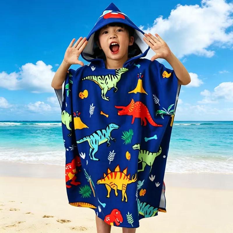 Children's Microfiber Hooded Bath Towel Cloak - Quick-Dry & Absorbent