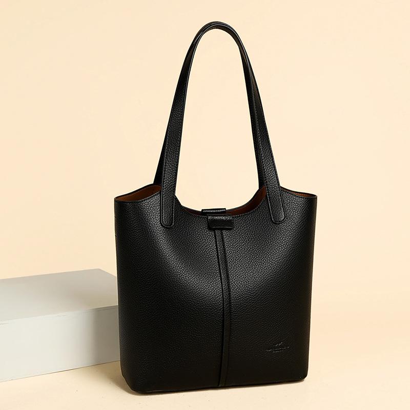 Women's New Simple and Atmospheric Soft Leather Shoulder Tote Bag with Large Capacity and Temperament for Commuting Crossbody Women's Bag