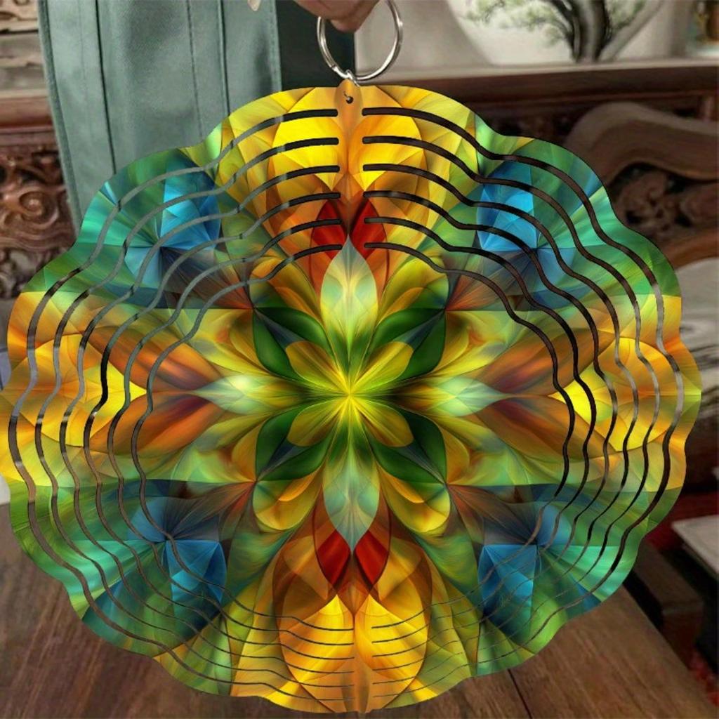 Colorful Metal Wind Chime with Leaf Design Outdoor Hanging Decor for Garden Patio Yard All Season Wind Spinner Wind Chimes for Outside