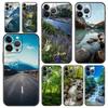 Luxury Phone Case For iPhone 16 15 14 11 Pro Max 13 12 XS X XR 7 8 Plus Shockproof Waterfall Nature Trees Ship Cover