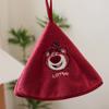 Cute embroidered hand towel Cartoon coral fleece soft and skin-friendly small towel hanging kitchen water-absorbing quick-drying round towel