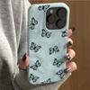 Cute Blue Butterfly Phone Case for iPhone 17 16 Plus 15 14 Pro 13 12 11 Pro Max Air 16E Wave Texture Soft TPU Protective Cover