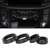 Air Conditioner Audio Volume Switch Knob Trim For Ford F150 2021-2024 Black 4pcs