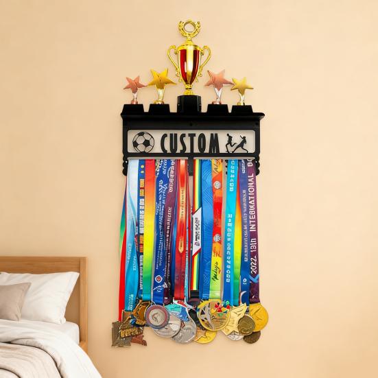 Medaillenhalter Kohlenstoffstahl Medaillenausstellungsständer Bänder Metall Kundenspezifisch Sport Rennen Plaketten Aufhänger Wrestling Trophäenregal