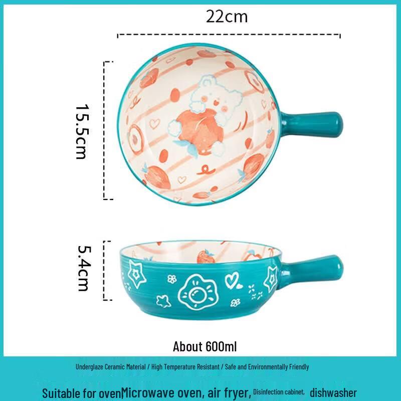 Cartoon Ceramic Multi-purpose Bowl with Handle