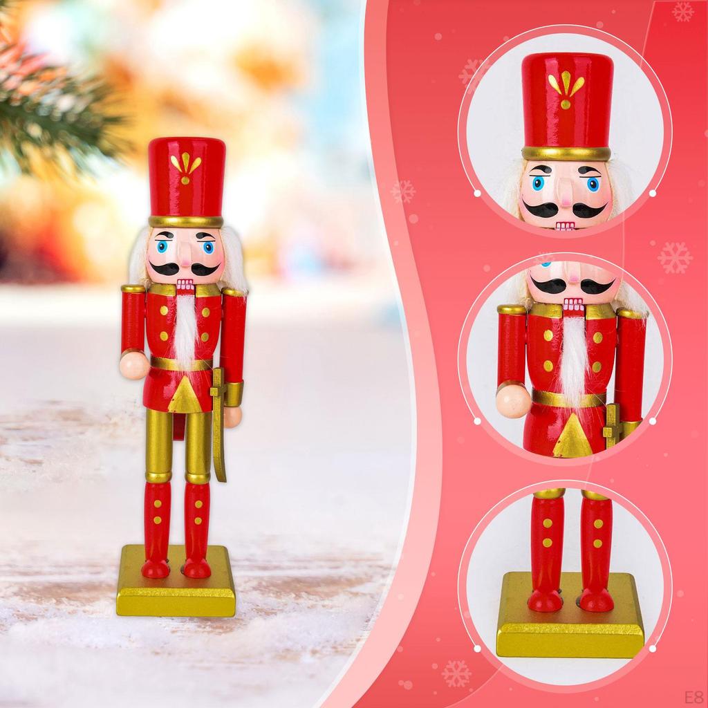 Christmas Nutcracker Figurine Decorative Statue Decor Collectibles Desktop Ornament Puppet