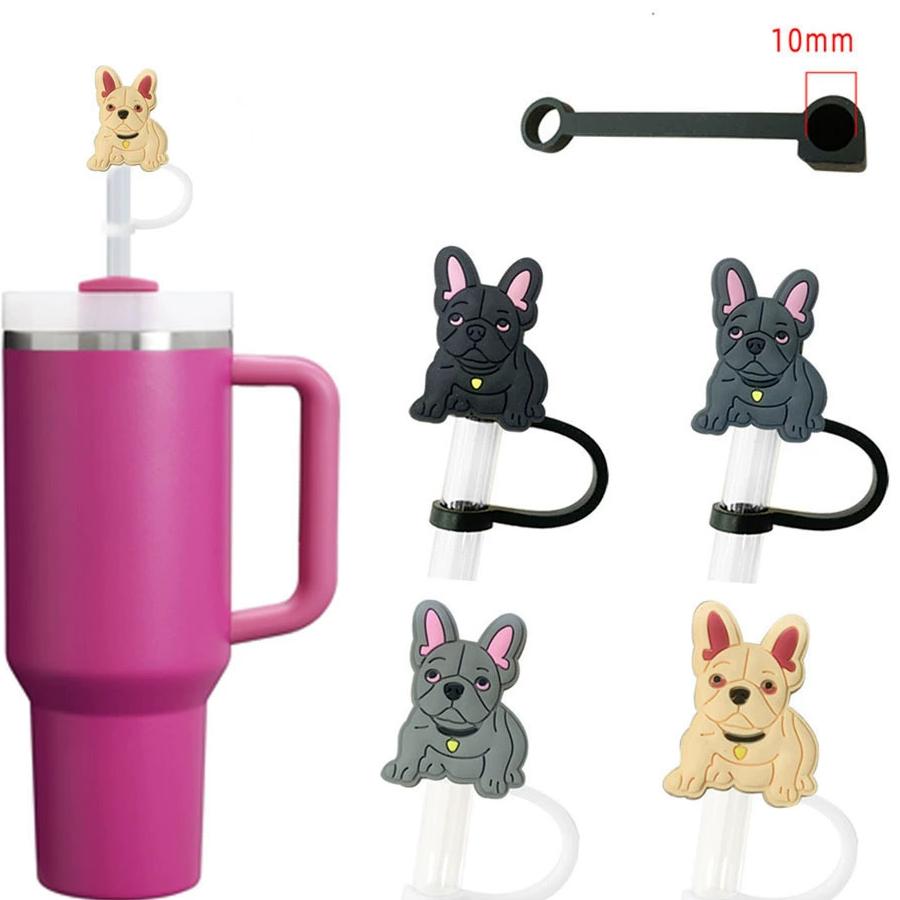 

Silicone Straw Covers Cap for Stanley 20/30/40 Oz Straw Toppers Cup Accessories Dog Shape